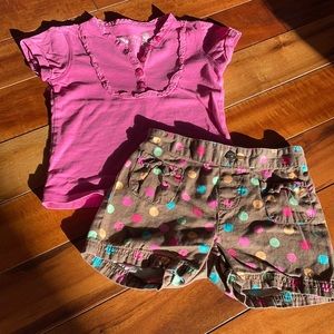 Girls 4 shorts and short sleeve tee